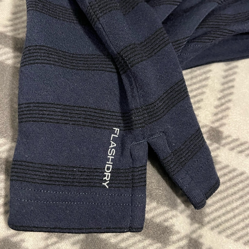 The North Face Navy Striped Polo Shirt- Flashdry- Men’s XL - Picture 14 of 16